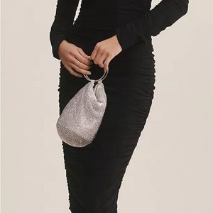 Norma Kamali Long-Sleeve Deep-V Ruched Midi Dress worn once.